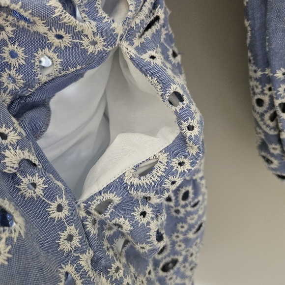 Charina Sarte Light Blue Chambray Eyelet Mini Dress - Picture 10 of 10